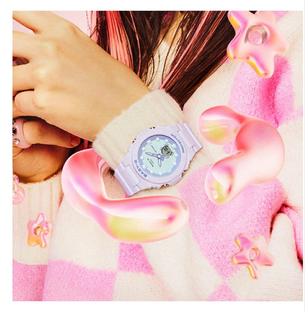 BABY-G デジタル腕時計 (ホワイトに近いパープル)