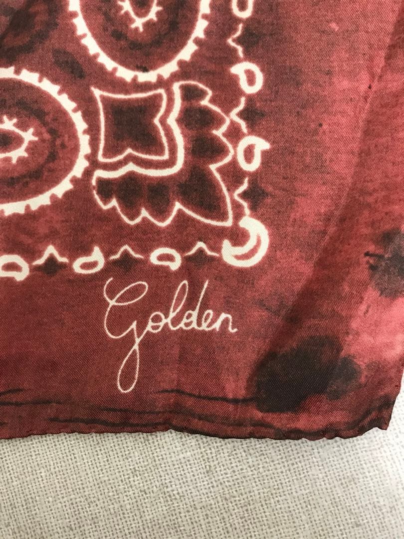 未使用品　GOLDEN  シルク100%スカーフ　K931