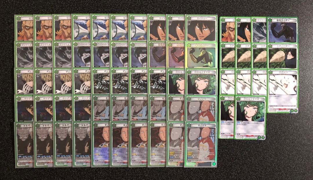 【スタートデッキプロモ・調整パーツ・スリーブ付き】緑ワンパンマン デッキ