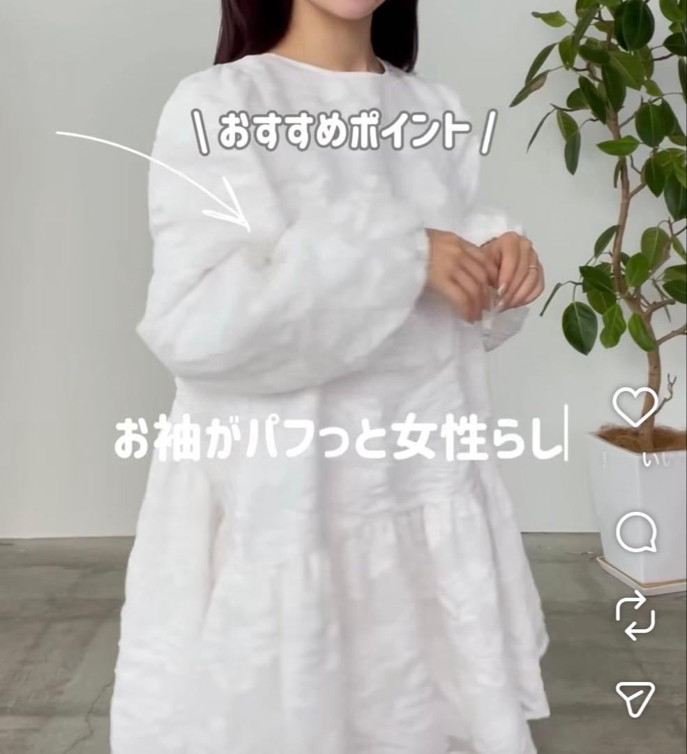 【新品】フィットモア　ジャガードパフスリーブチュニック