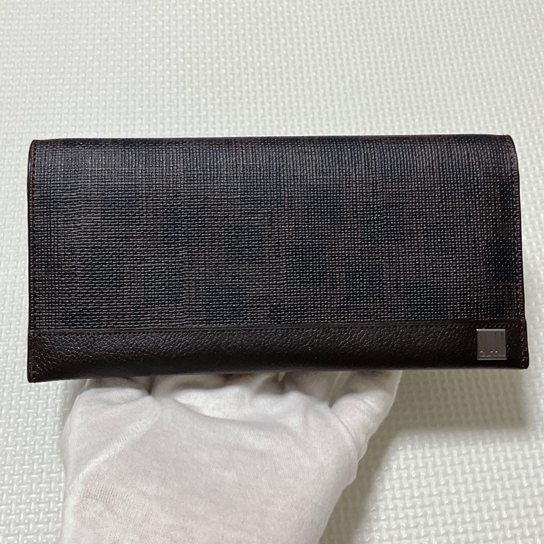 未使用　dunhill ダンヒル レザー長財布　濃茶　ダークブラウン　ロゴ