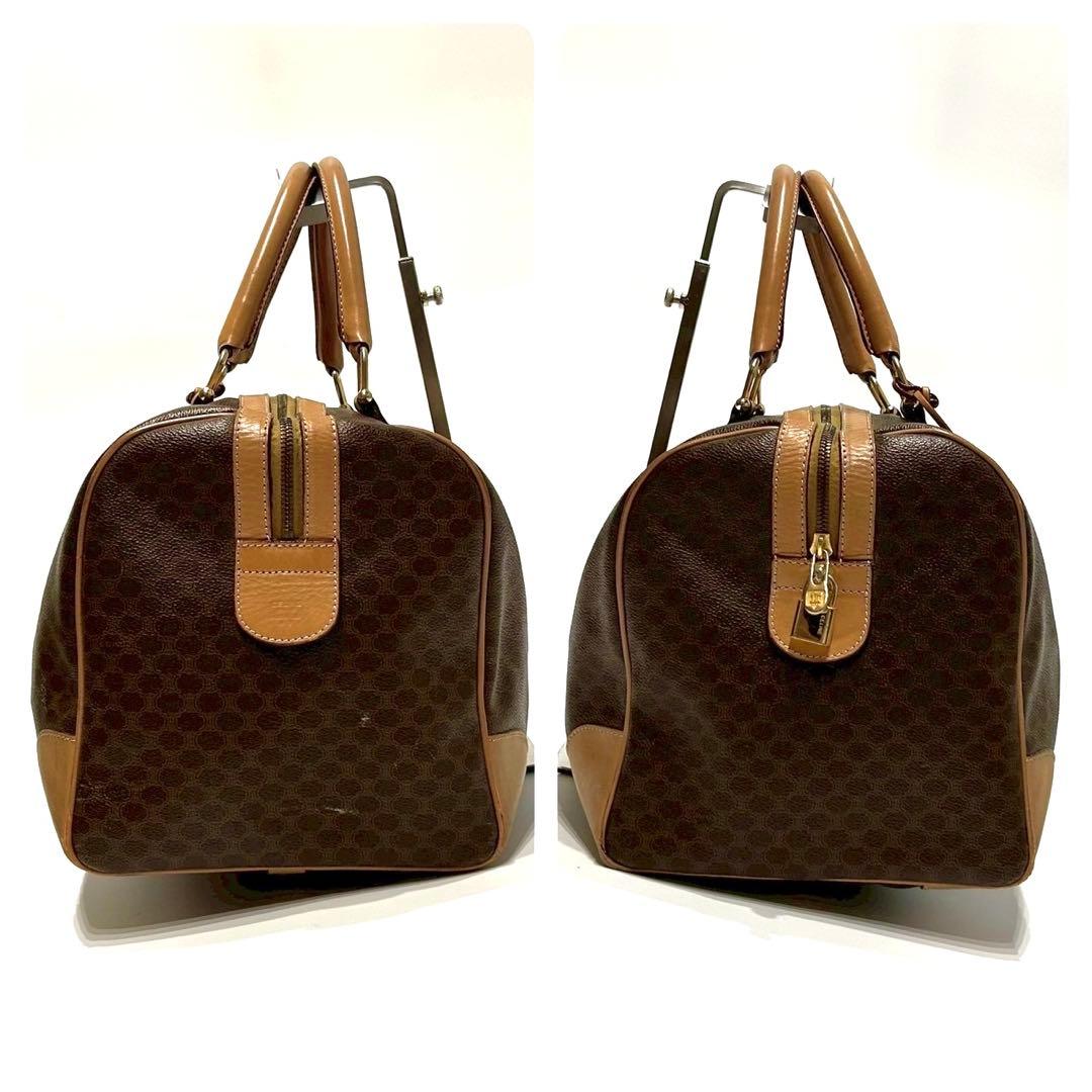 セリーヌ　ボストンバッグ　カデナ　マカダム柄　トリオンフ PVC 鍵　大容量