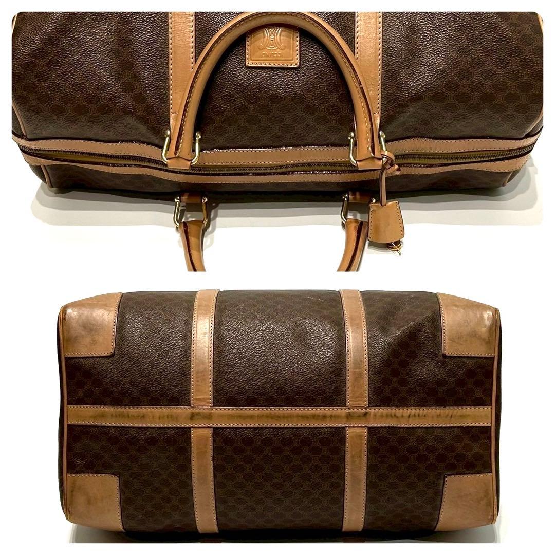 セリーヌ　ボストンバッグ　カデナ　マカダム柄　トリオンフ PVC 鍵　大容量