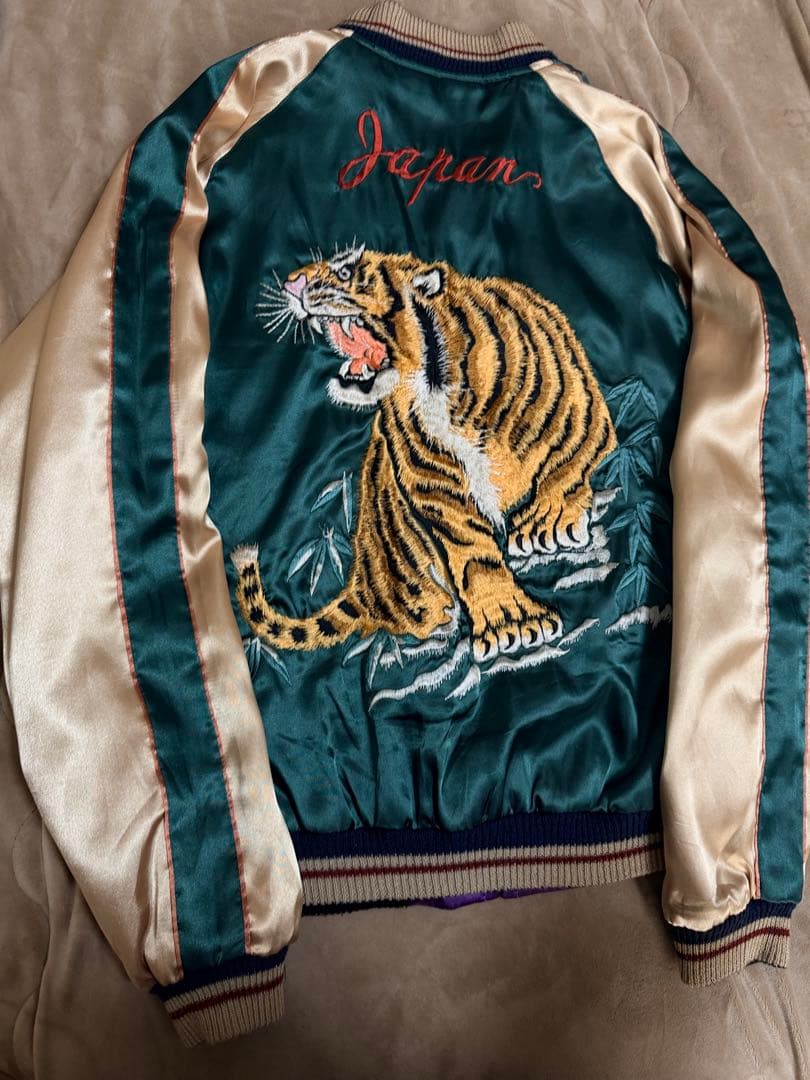 美品２面用 テーラー東洋 虎 日本限定 スカジャン vintage サテン