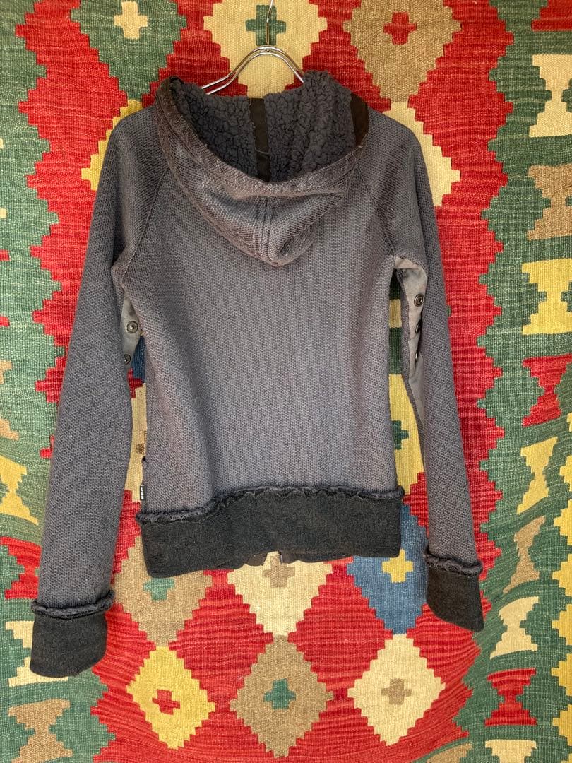 LGB フルジップ フード付きパーカー グレー
