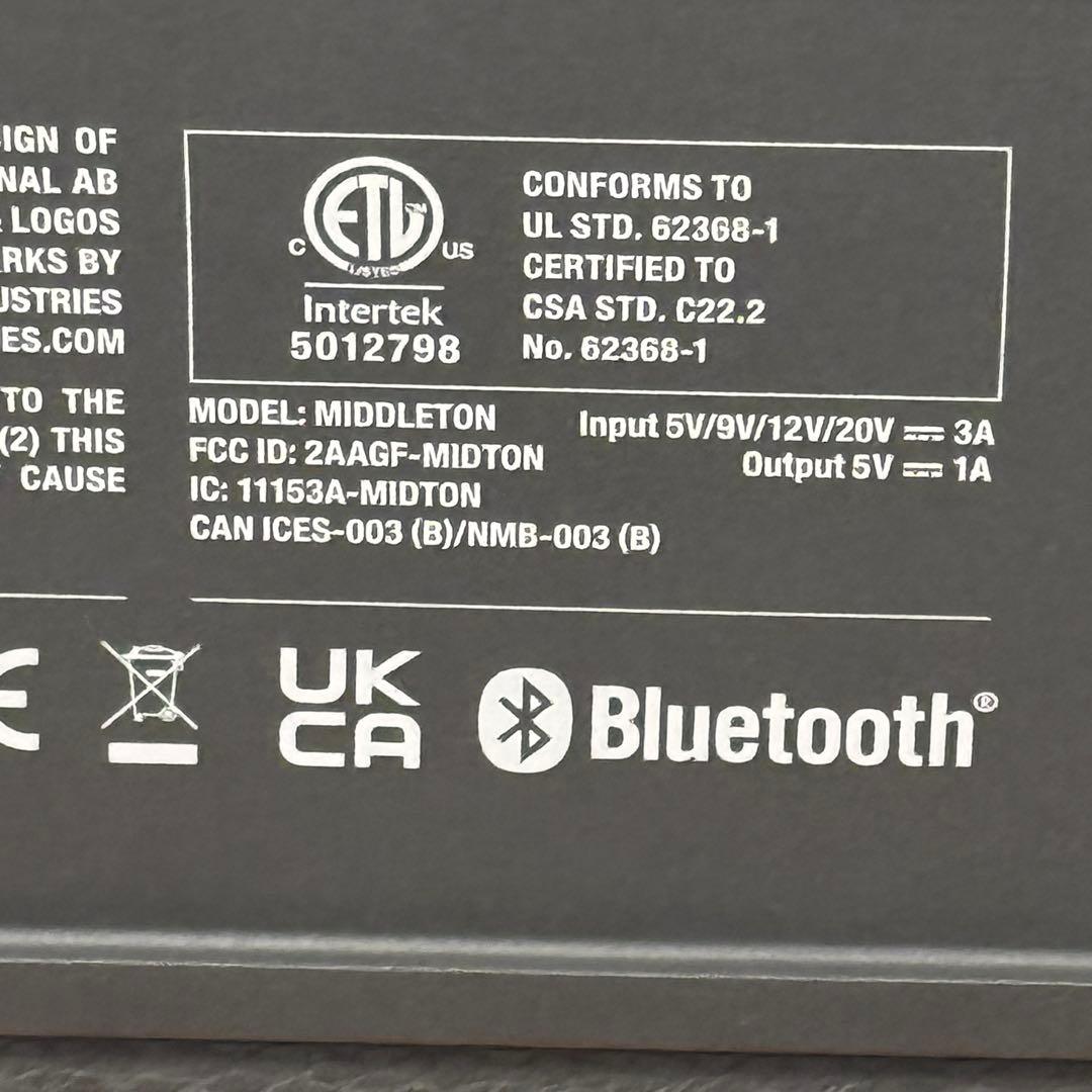 Marshall Middleton Bluetoothスピーカー 本体のみ