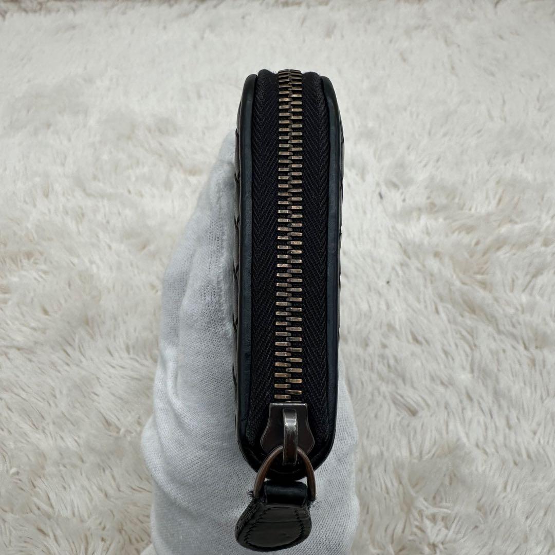 ✨美品✨ボッテガヴェネタ　長財布　ラウンドジップ　イントレチャート　黒