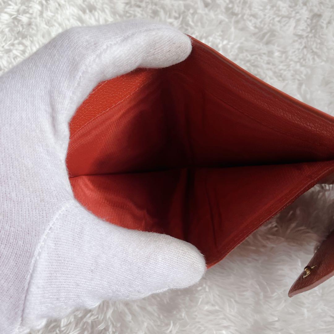 美品✨ミュウミュウ 3つ折り財布 マドラス ラブレター ハート 黒　赤　ゴールド