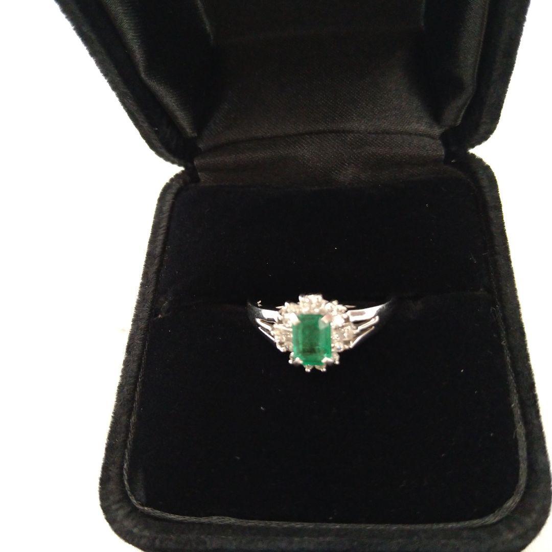 としちゃん様尃用美品エメラルド 0.5 D0.26Pt 850リング日本製