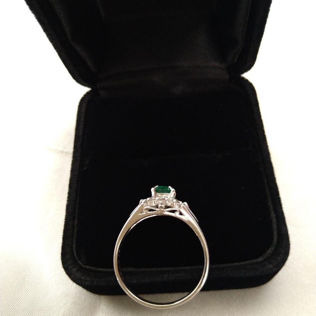 としちゃん様尃用美品エメラルド 0.5 D0.26Pt 850リング日本製