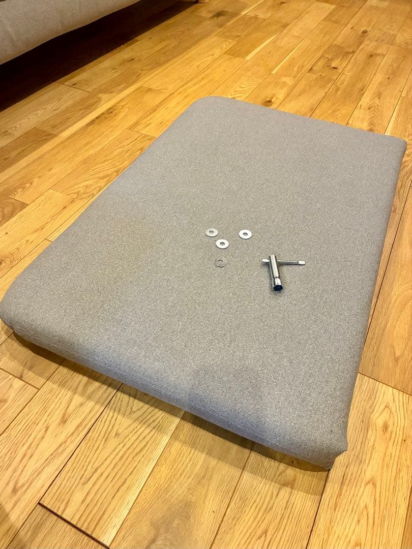 IKEA ソーデルハムン 寝椅子＋アームレスト グレー 木製脚・クッション付き