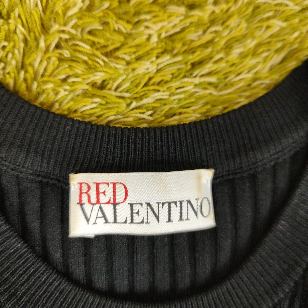 【良品】レッド ヴァレンティノ ニットワンピース フリル　XS　Aライン