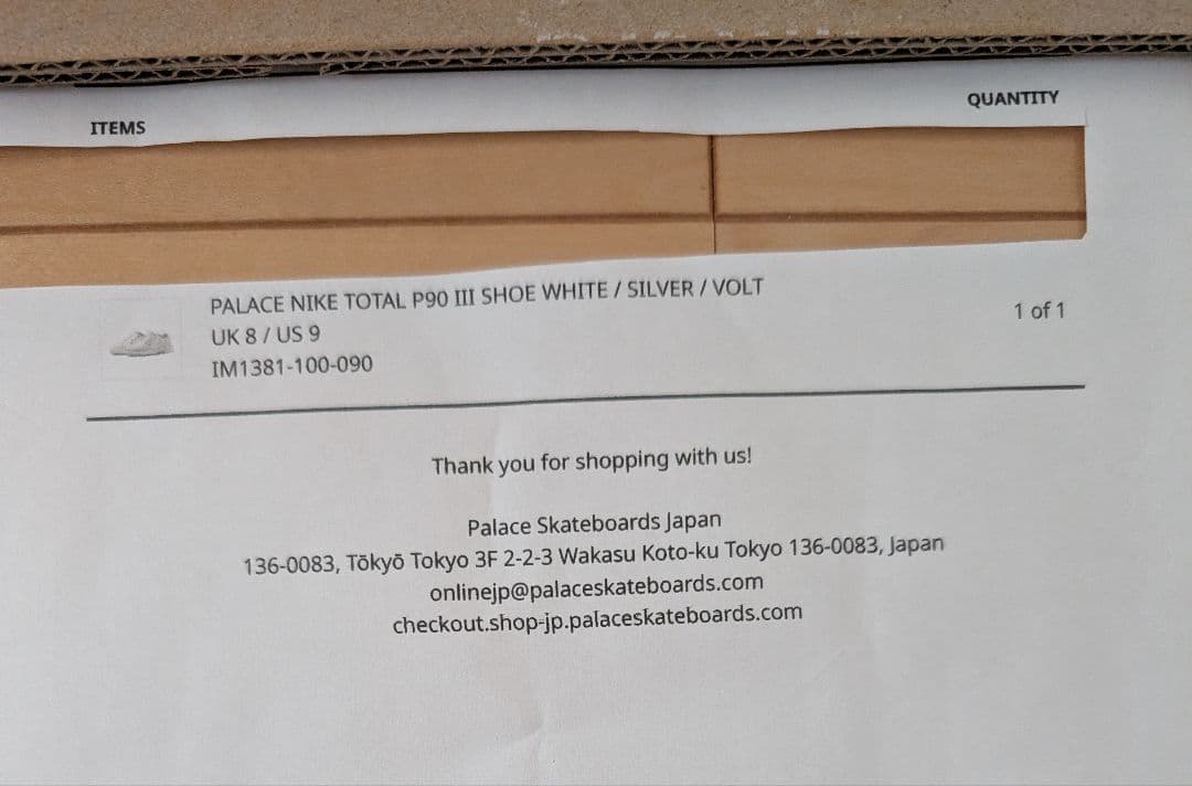 PALACE NIKE TOTAL P90　パレス ナイキ T90