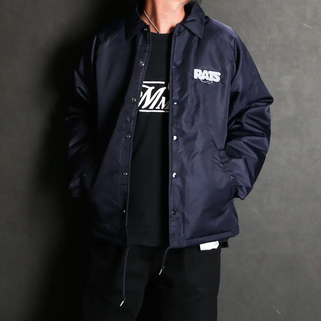 RATS ボアコーチジャケット ネイビー×グレー