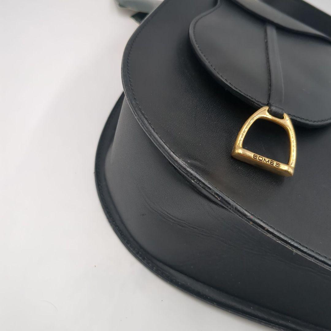 極美品 SOMES ソメス サドルバッグ ショルダーバッグ 金具 レザー
