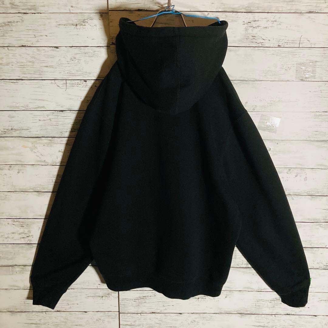 【美品】ステューシー☆センターロゴ　アーチ　パーカー　裏起毛　2XL相当　即完売