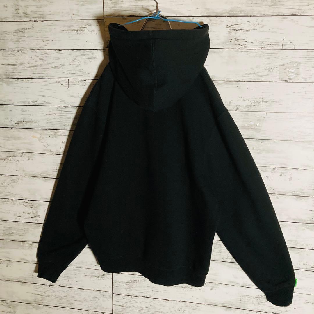 【美品】ステューシー☆センターロゴ　アーチ　パーカー　裏起毛　2XL相当　即完売