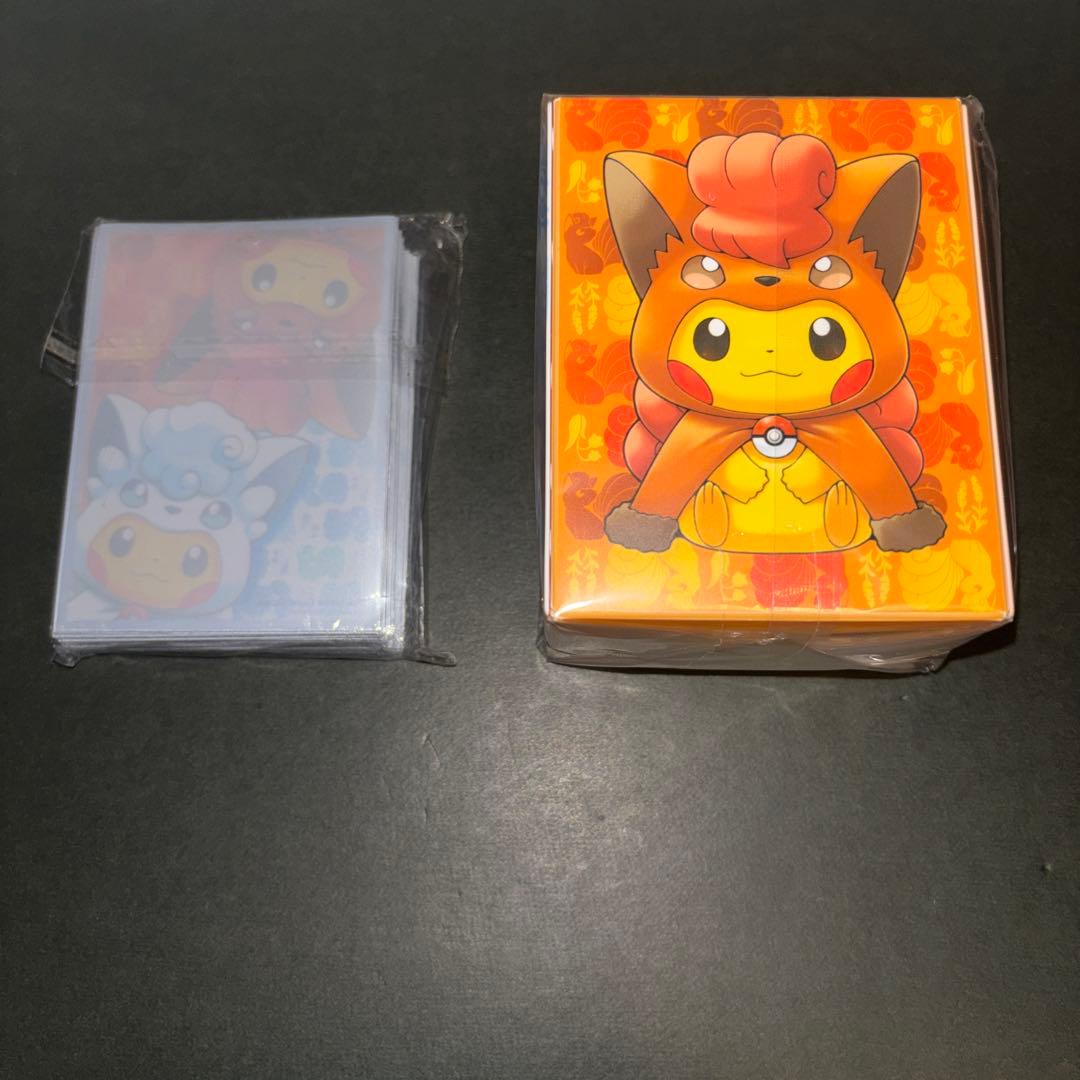 未開封　アローラロコン&ロコンポンチョのピカチュウ　デッキケース&デッキシールド