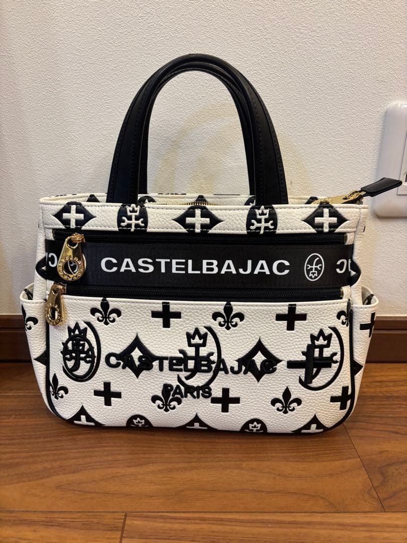 CASTELBAJAC ロゴトートバッグ ホワイト/ブラック