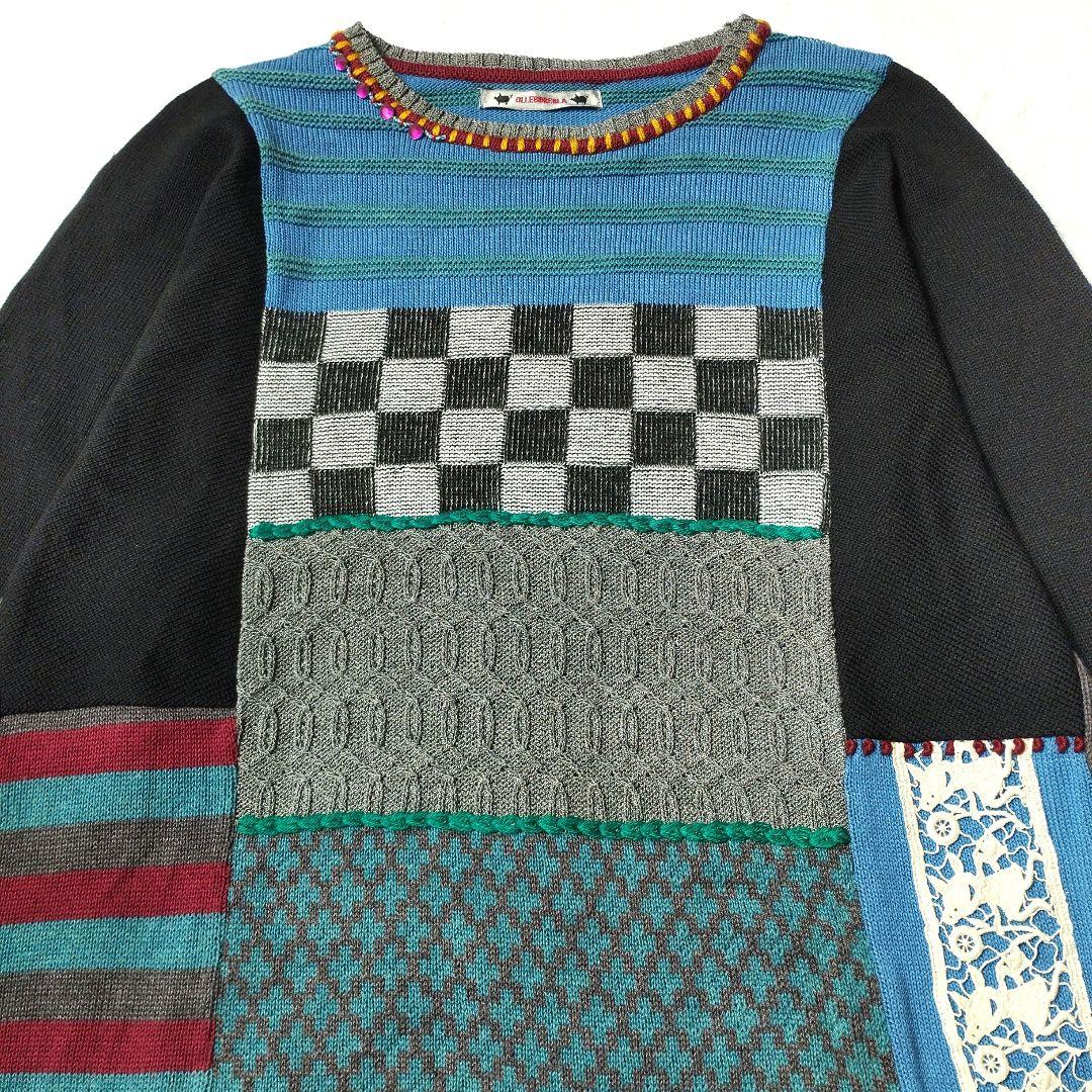 OLLEBOREBLA アルベロベロ　パッチワークニット セーター　ぶたさん　豚