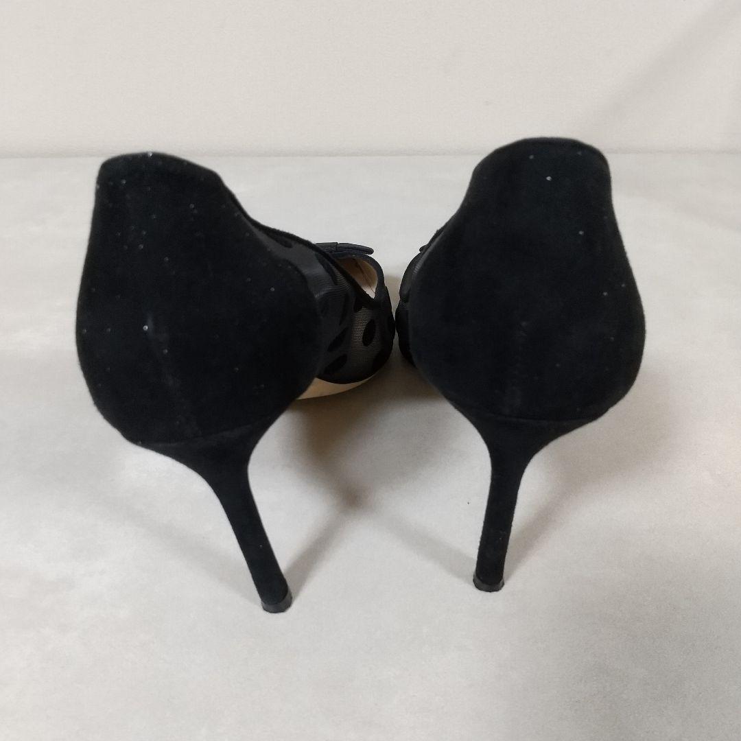 ジミーチュウ　メッシュドット柄　グリッター　ポインテッドトゥ　パンプス　23．5