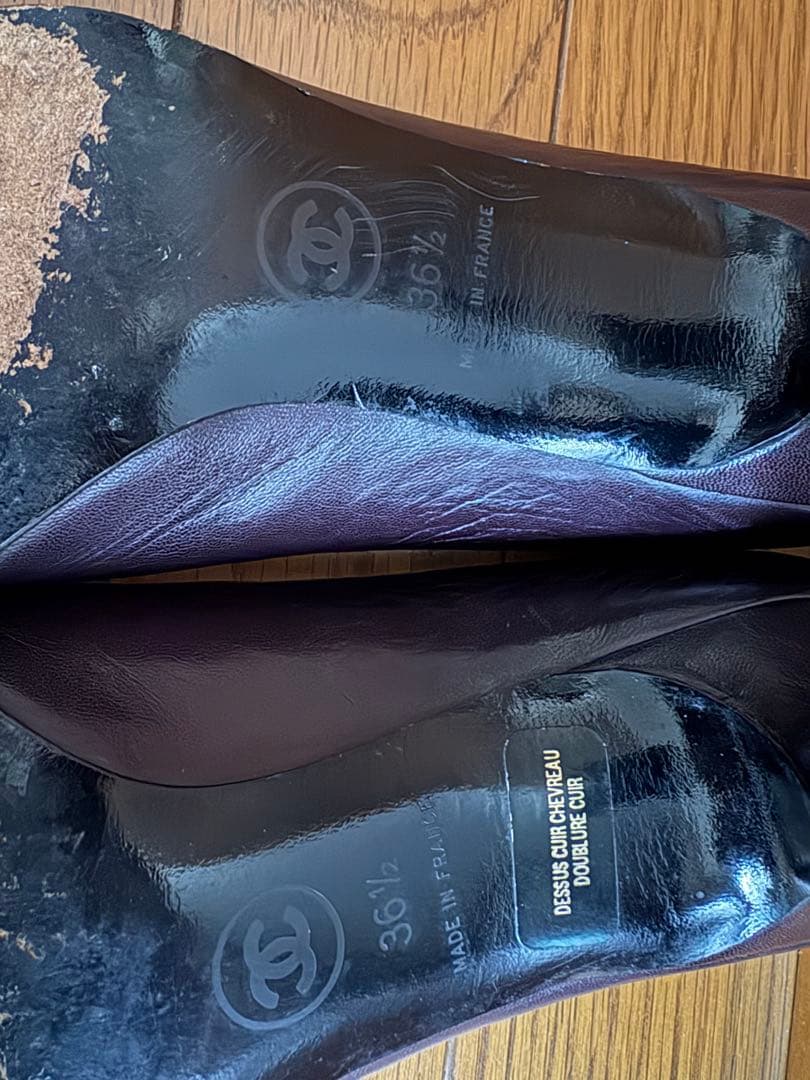 CHANEL シャネル　ダーク　ブラウン パンプス　ヒール