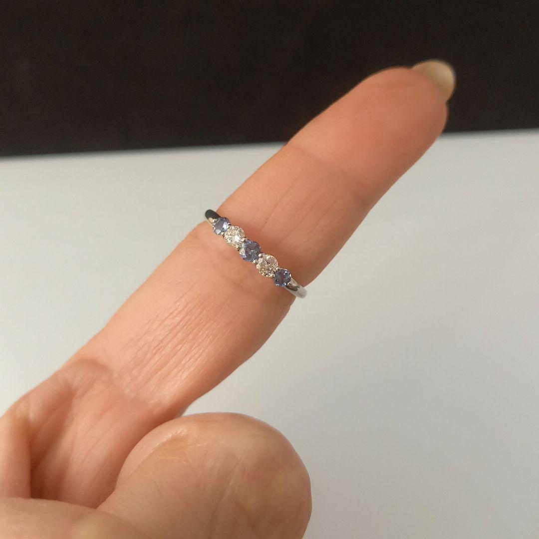 Pt900 アレキサンドライト・ダイヤモンドリング