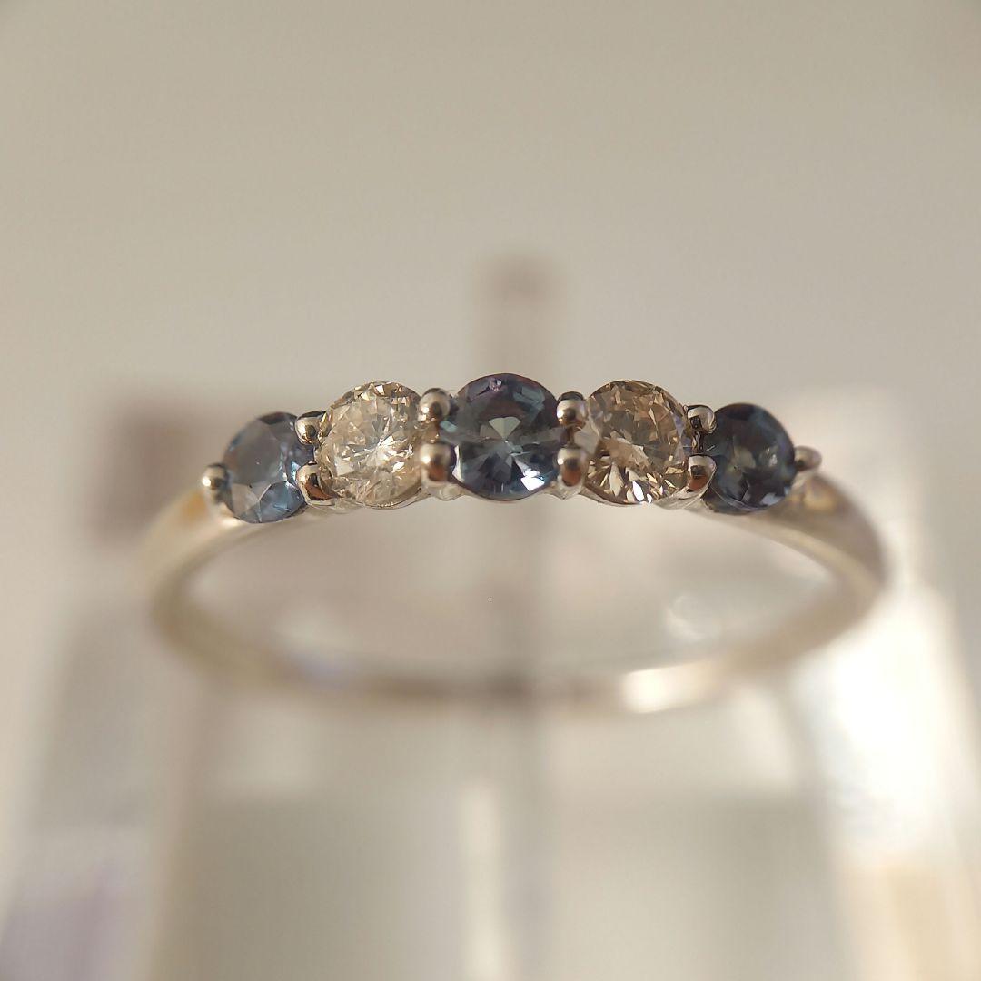 Pt900 アレキサンドライト・ダイヤモンドリング