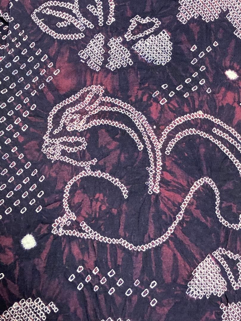 よしーさ　有松絞り　リスとどんぐり　レア柄　絞り浴衣