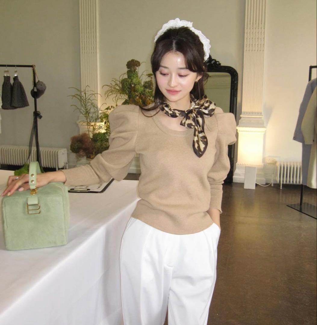 【極美品】　bibiy. EFFIE PUFF KNIT フリーサイズ　ベージュ