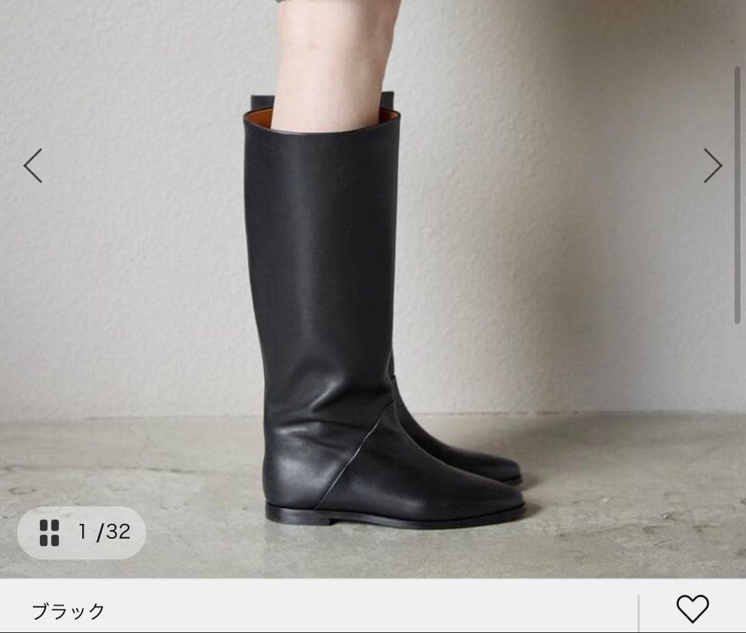 スローブイエナ ブラックレザー ロングブーツ