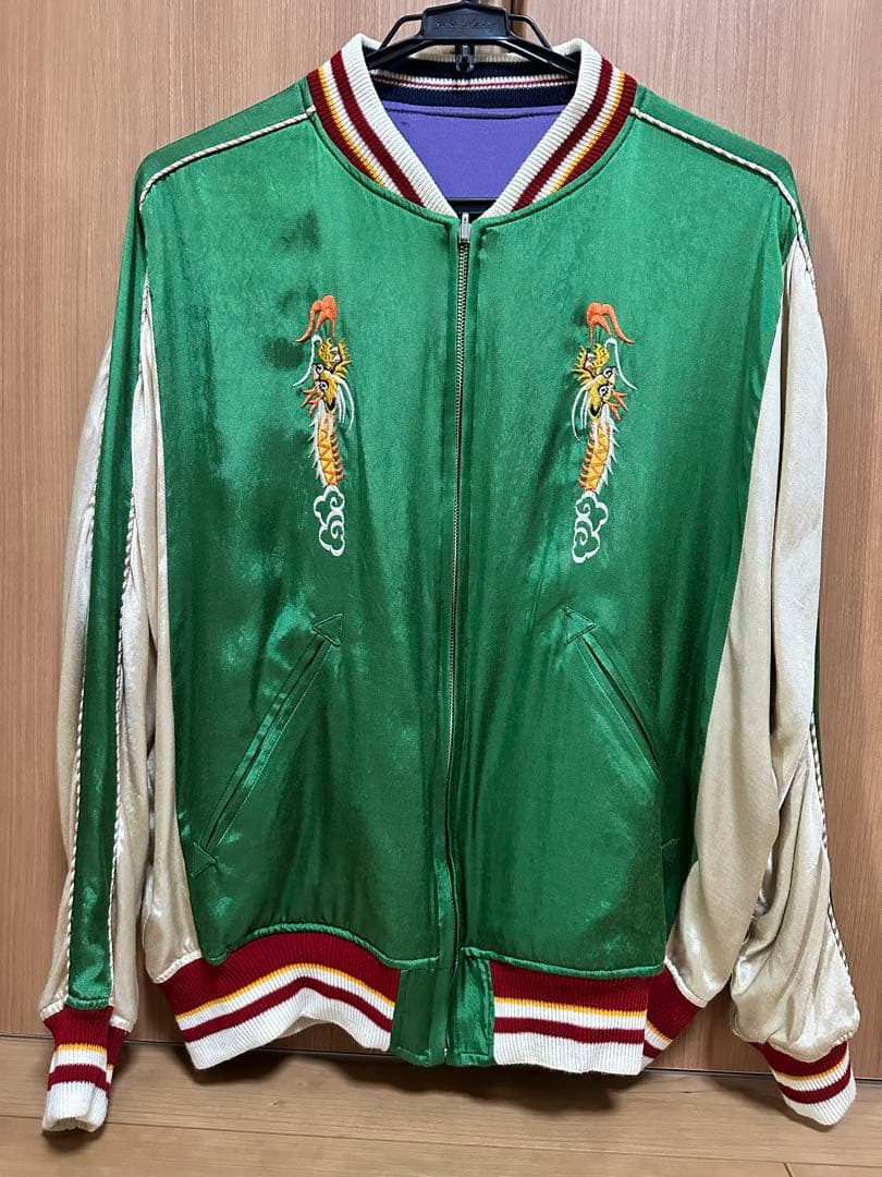 DAIRIKU スカジャン グリーン/クリーム