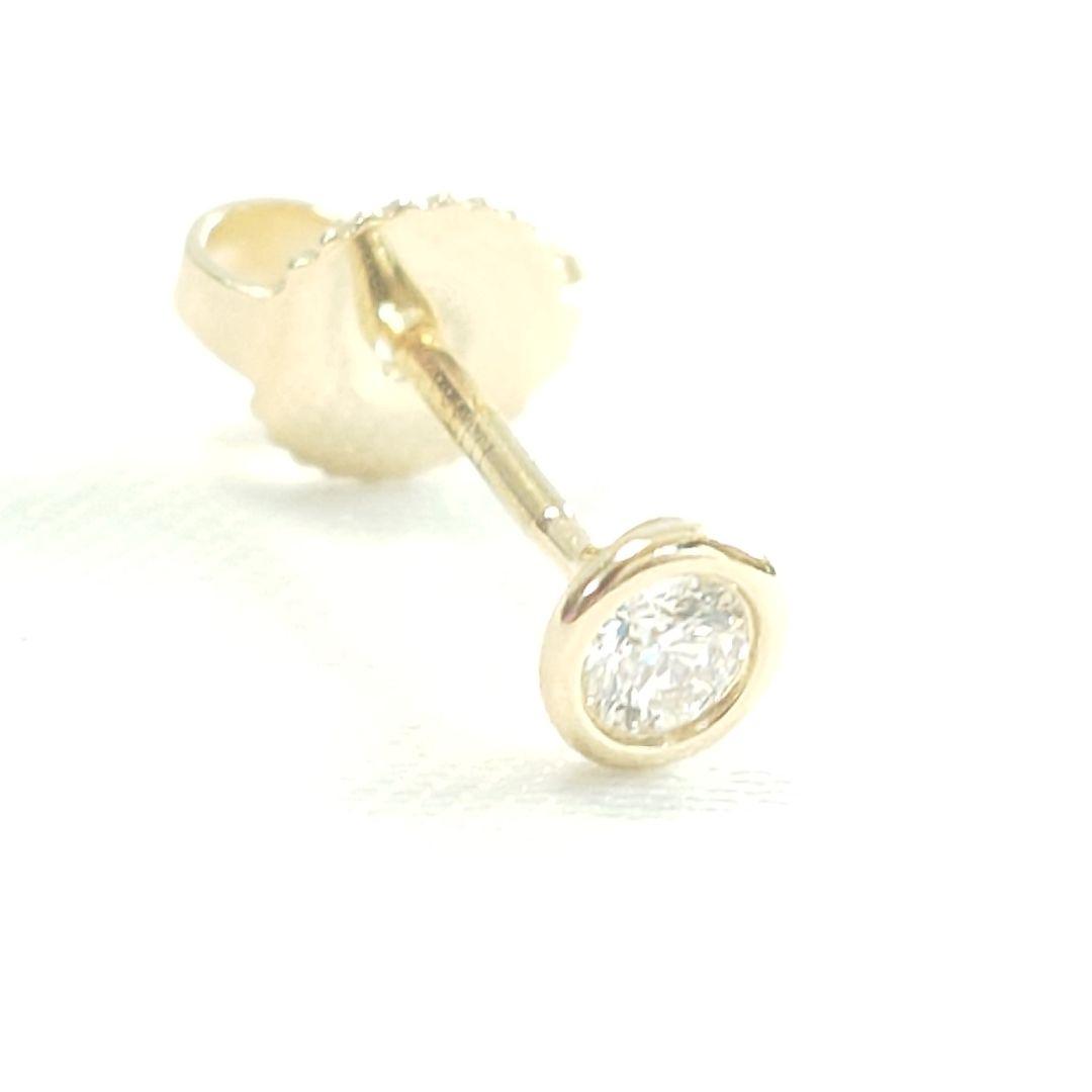 【美品】ティファニー K18 バイザヤード ダイヤ ピアス 片耳用 6806