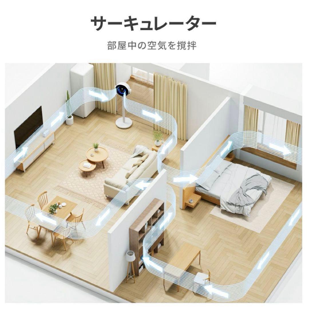 AI機能付 サーキュレーター 3D首振り ハイテク 扇風機 省エネ 軽量 静音