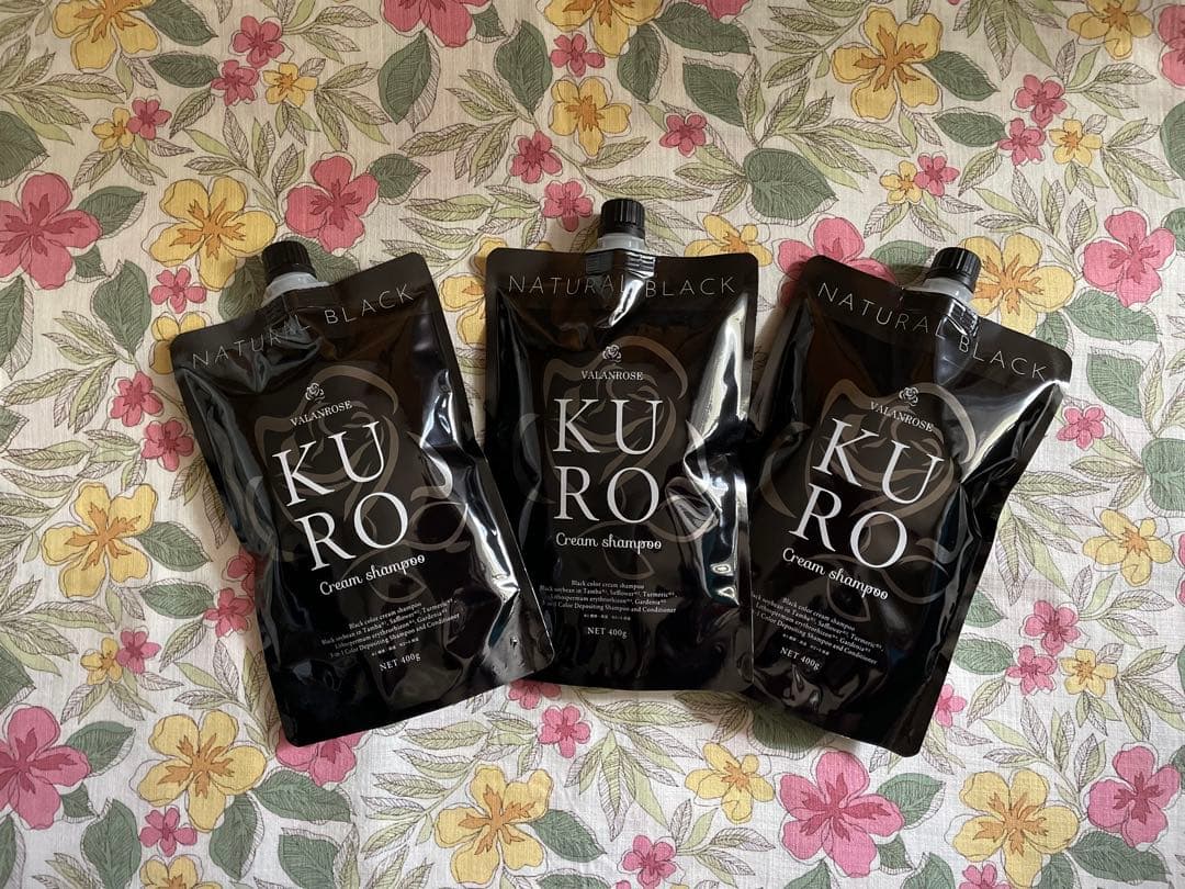 新品未使用バランローズKUROクリームシャンプーナチュラルブラック400g×3個