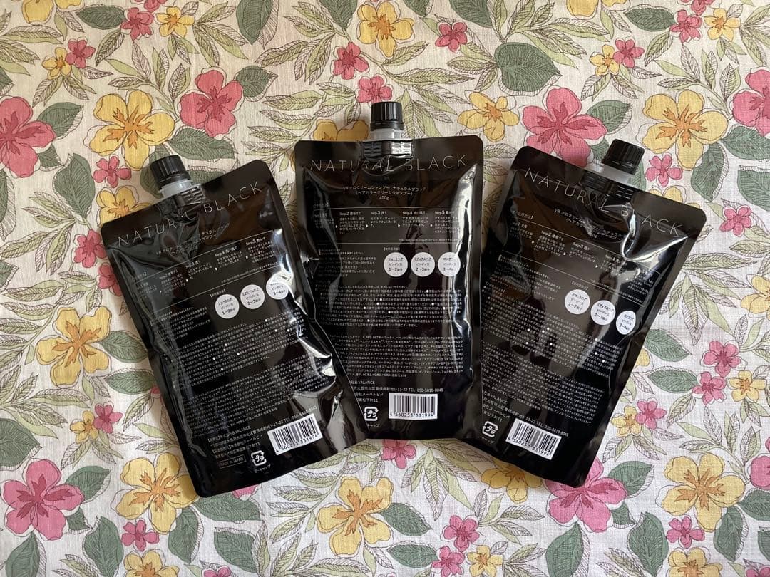 新品未使用バランローズKUROクリームシャンプーナチュラルブラック400g×3個