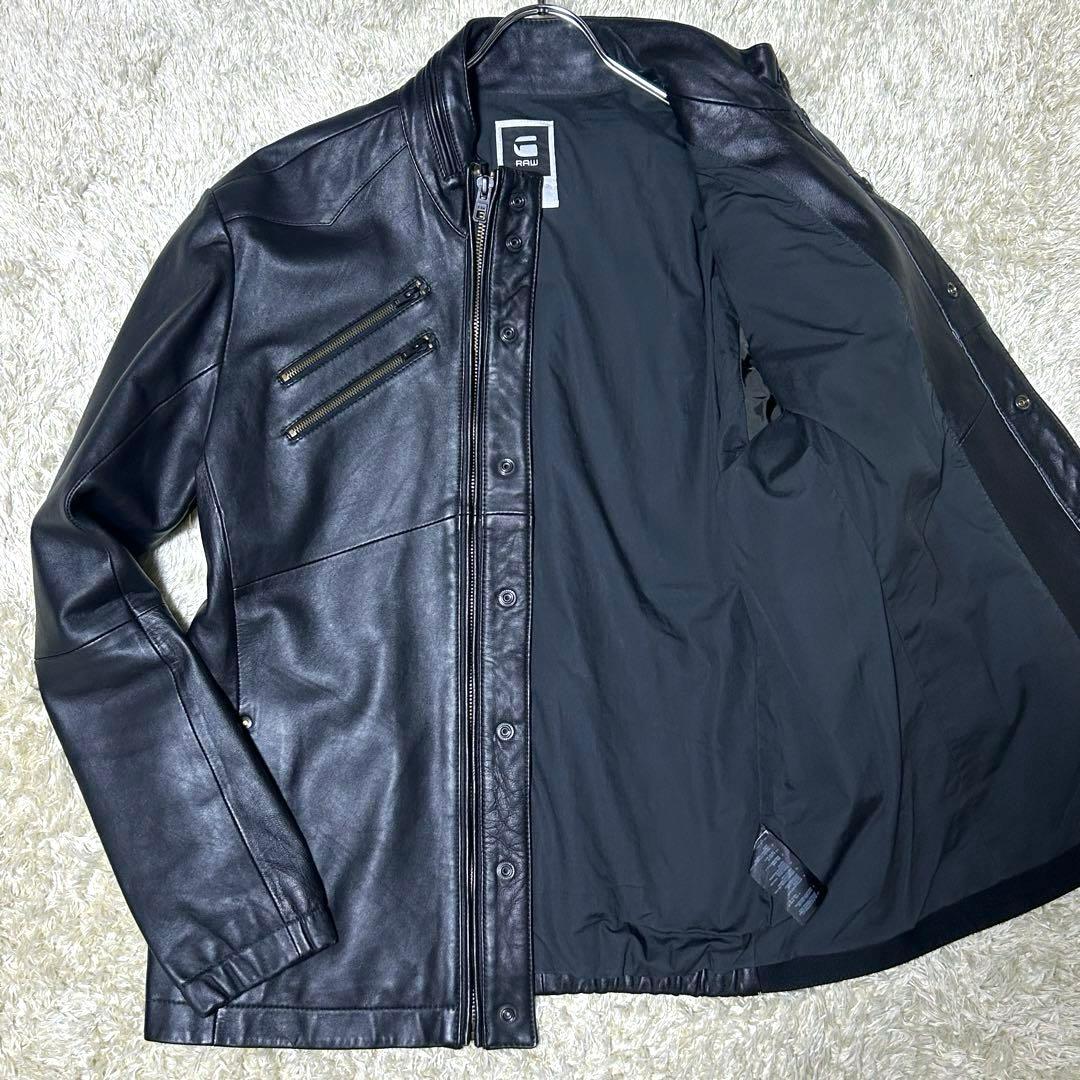【超希少3L 牛革】ジースターロウ　レザージャケット　ライダース　刺繍　ロゴ金具