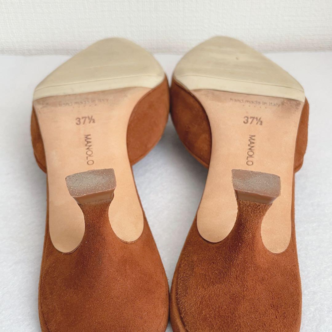 【美品】マノロブラニク 大人気 メイセール バックルディテールミュール　24.5