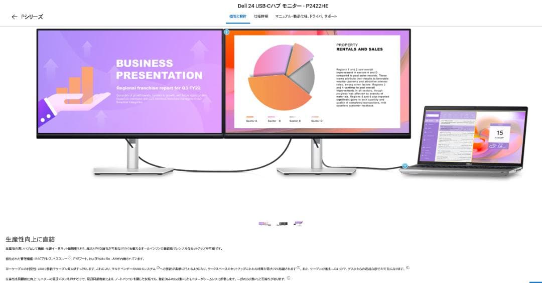 DELL P2419H 24インチモニター 本体【新品同様】