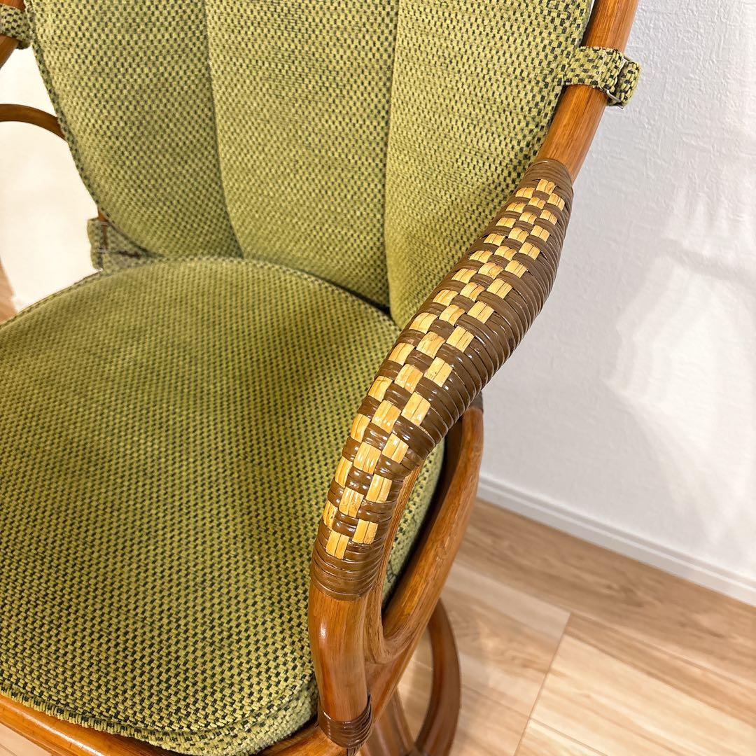 ✨美品✨ Kazama 籐 回転椅子 ラタン ハイチェア ニューアモールシーベル