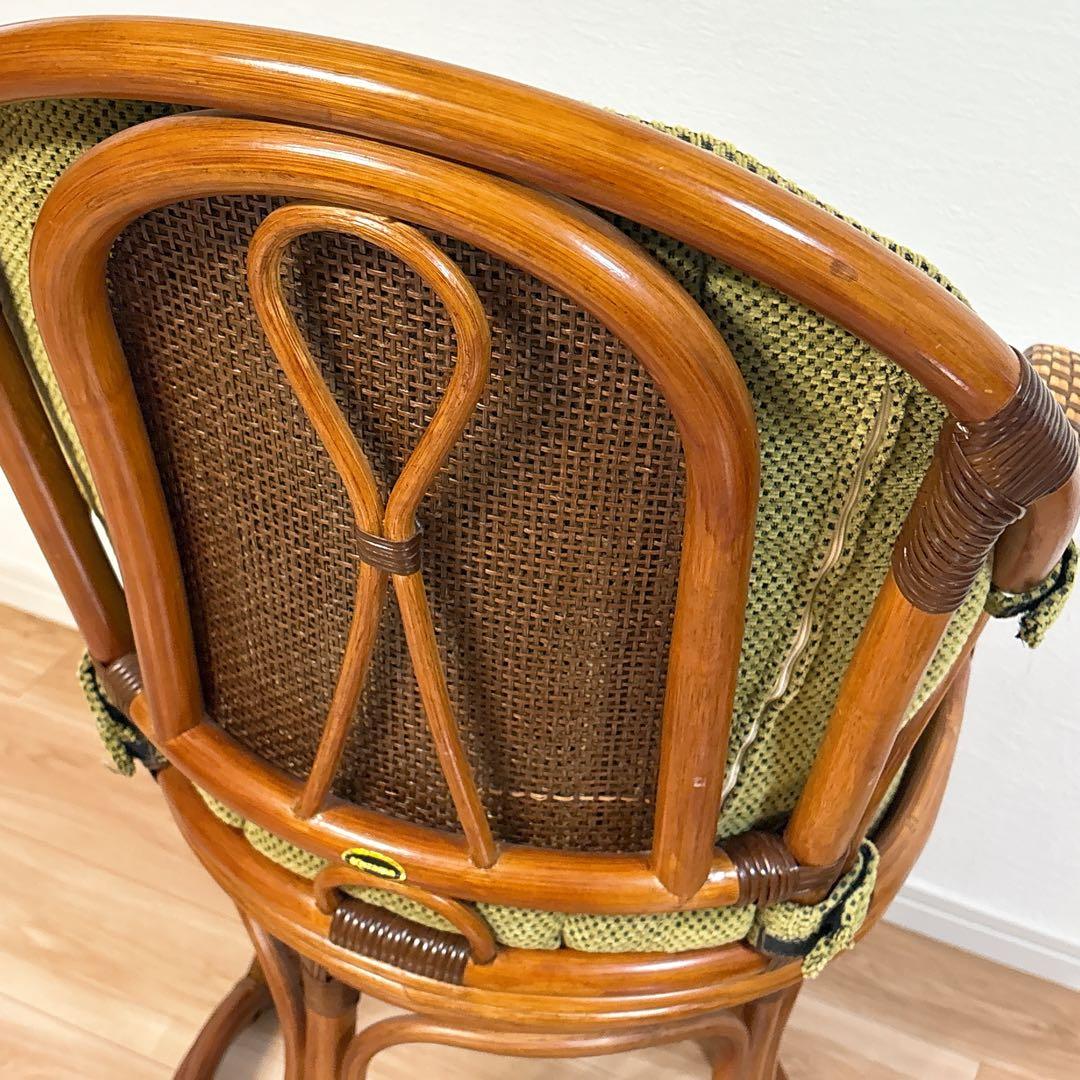 ✨美品✨ Kazama 籐 回転椅子 ラタン ハイチェア ニューアモールシーベル