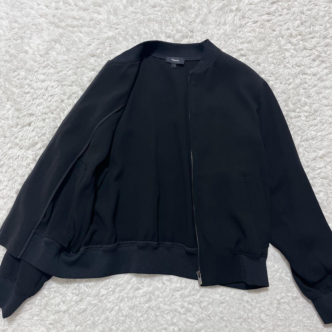 ほぼ未使用✨セオリー　ノーカラージャケット　ジップアップブルゾン　黒　S