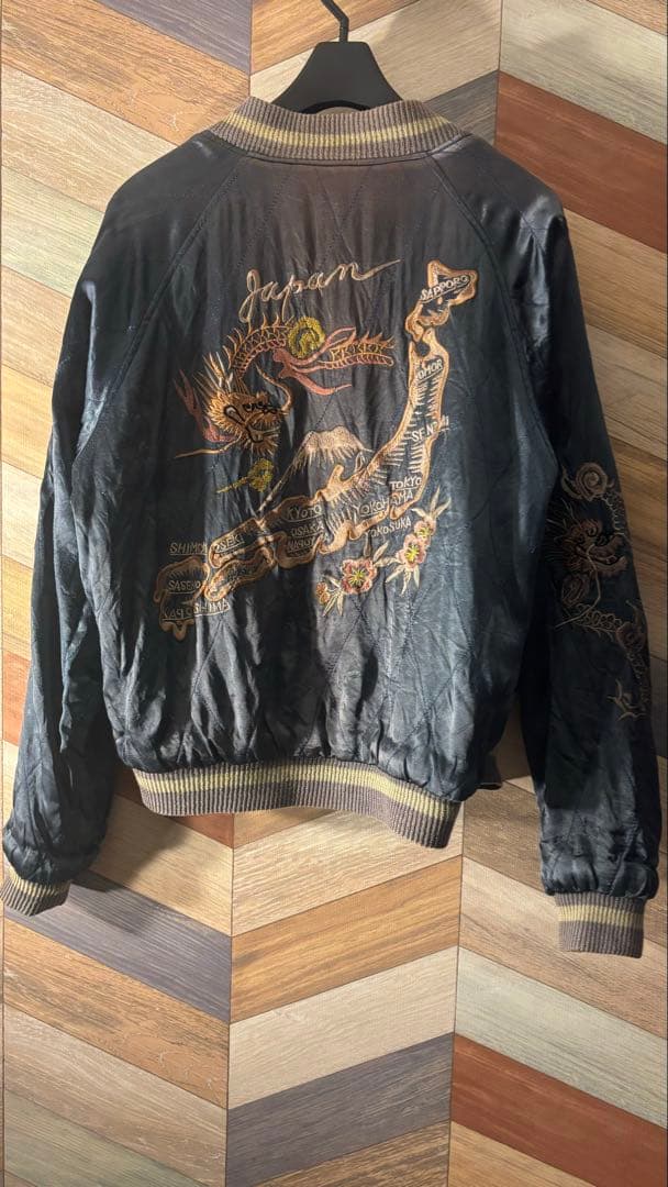 BackStreetCrawler 別珍スカジャン ブラック ネイビー