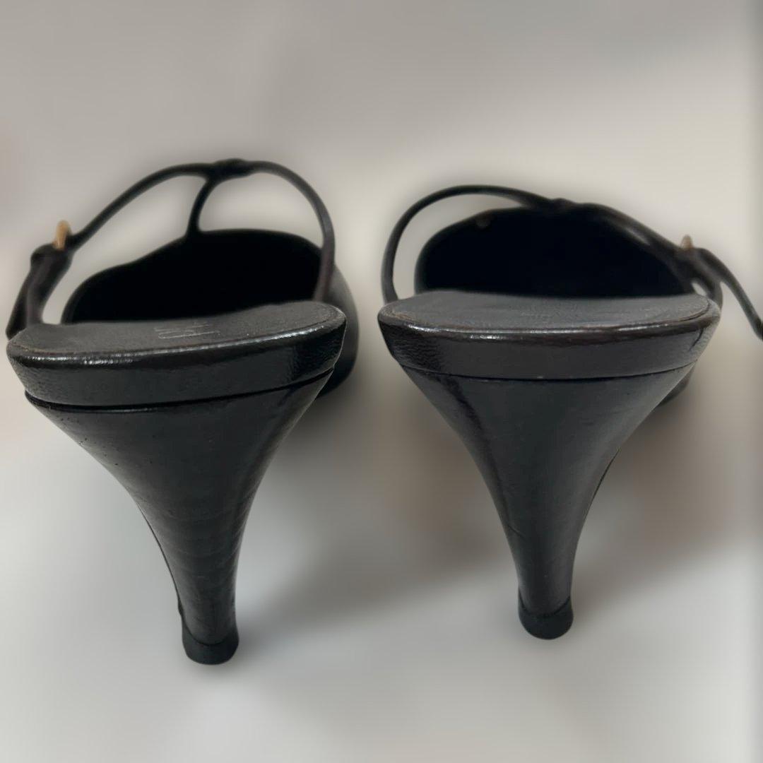 ヴィンテージ PRADA プラダ ミュール 37 24cm位 ハトメ ゴールド