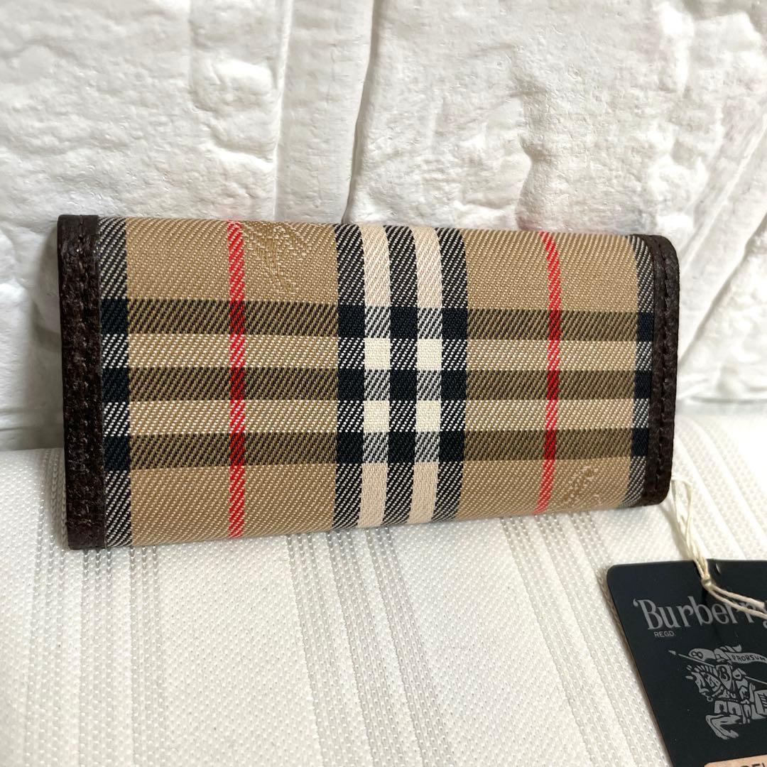 未使用品 バーバリー 3連キーケース シャドーホース ノバチェック ホースロゴ