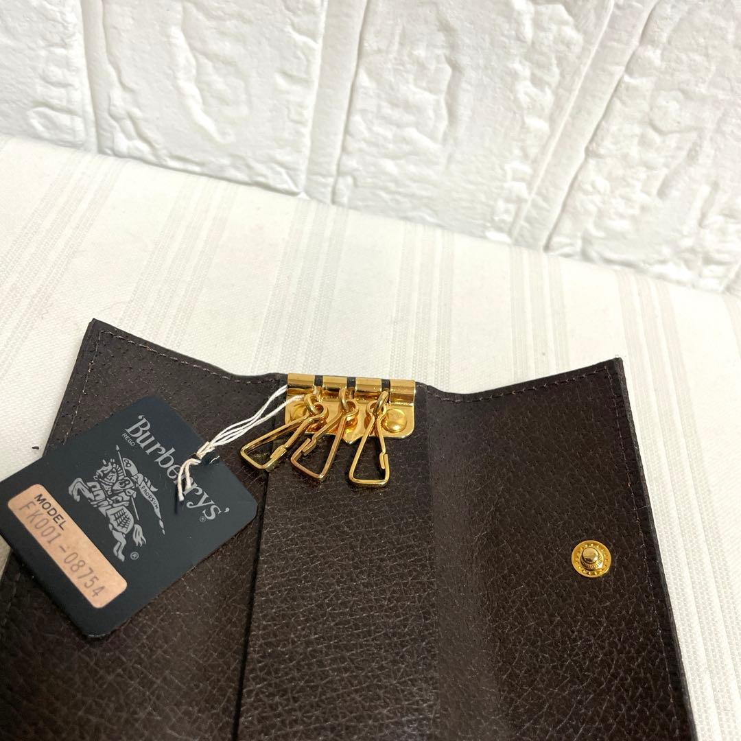 未使用品 バーバリー 3連キーケース シャドーホース ノバチェック ホースロゴ