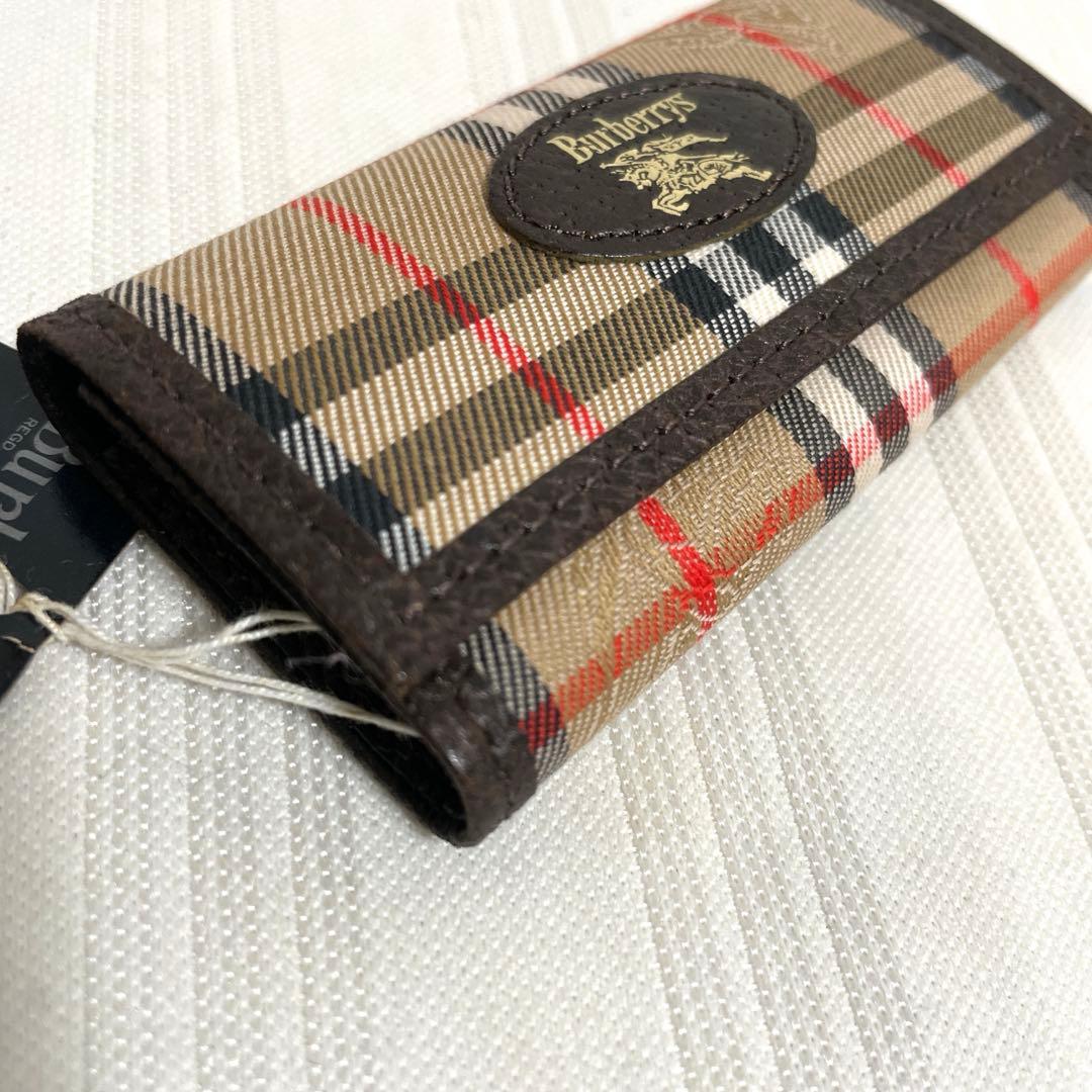 未使用品 バーバリー 3連キーケース シャドーホース ノバチェック ホースロゴ