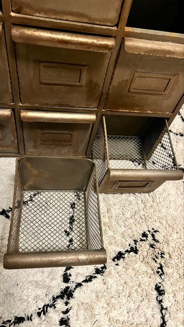 ヴィンテージ風　シェルフ　収納ボックス　引き出し　棚