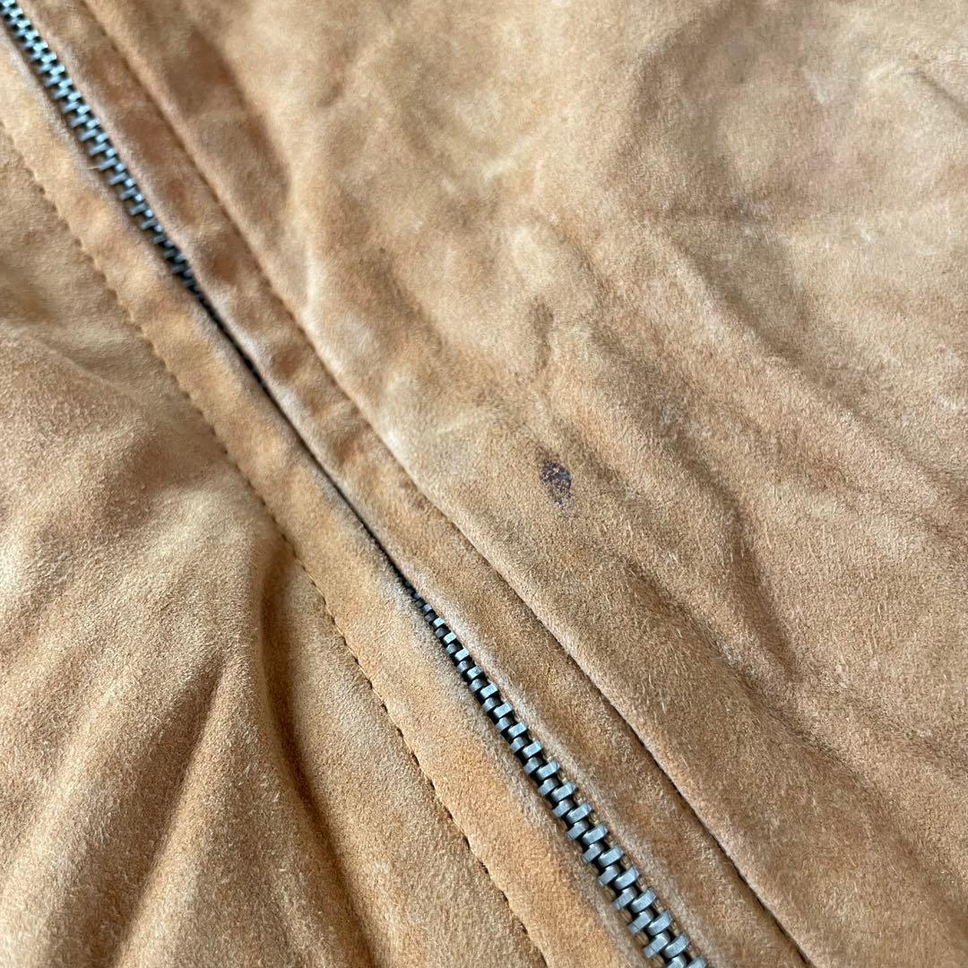 本革 ヴィンテージ スエードレザーブルゾン ユーロ古着 キャメル 56