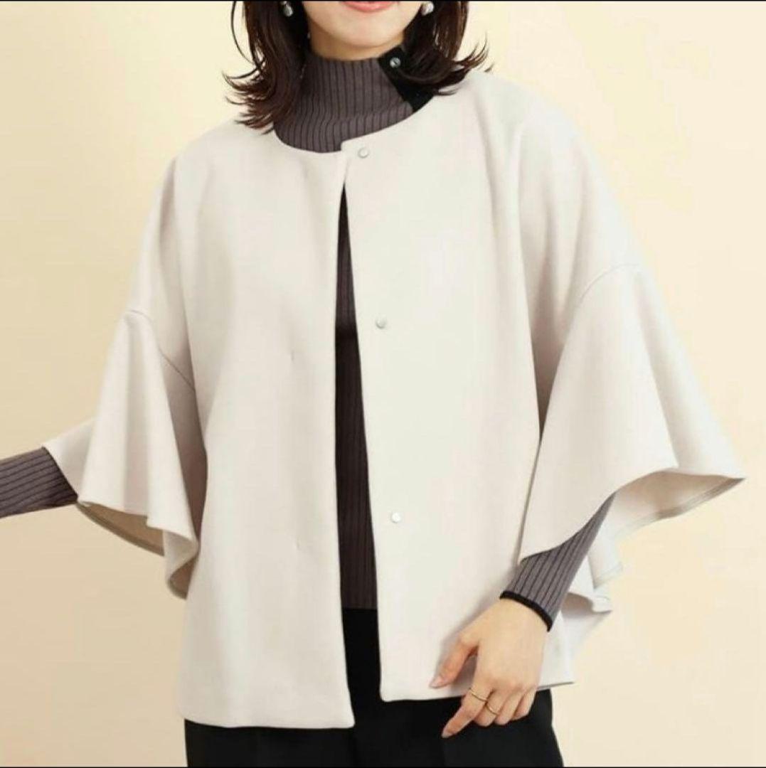 新品タグ付きヤマダヤ　FENNEL フレアスリーブアウター　ポンチョケープコート